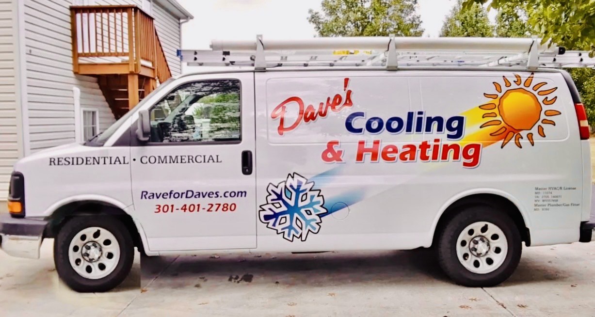 Dave's Cooling and Heating HVAC Company Van in Frederick MD
