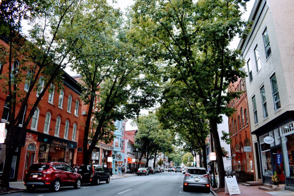 Image Credit: Downtown Frederick.Org. This image shows Patrick street in Downtown Frederick